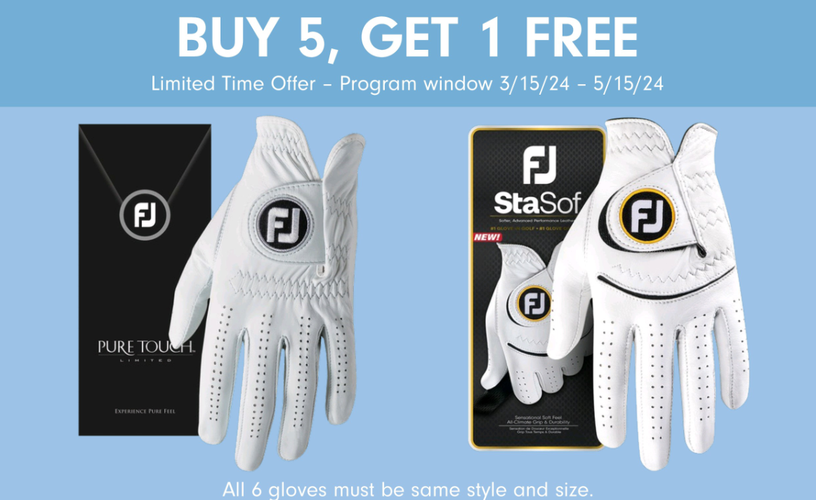 FootJoy Pure Touch Limited Golf Glove (3-Pack)