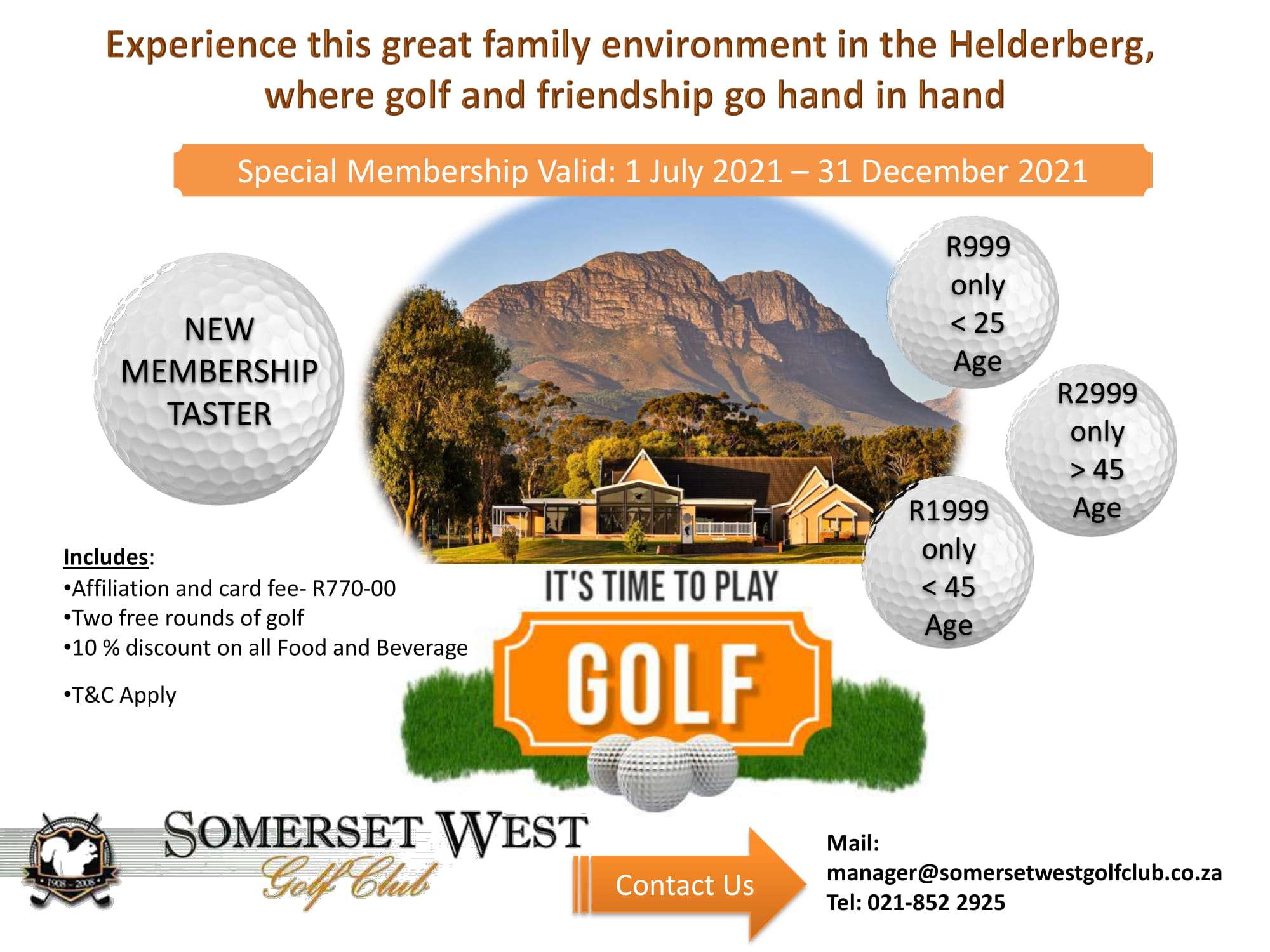 Somerset West Golf Club Membership